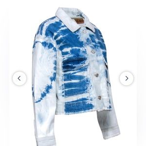 Le Jean RTW SP21 Tie Dye Wash Jacket Dylan Jacket in Indigo NTW